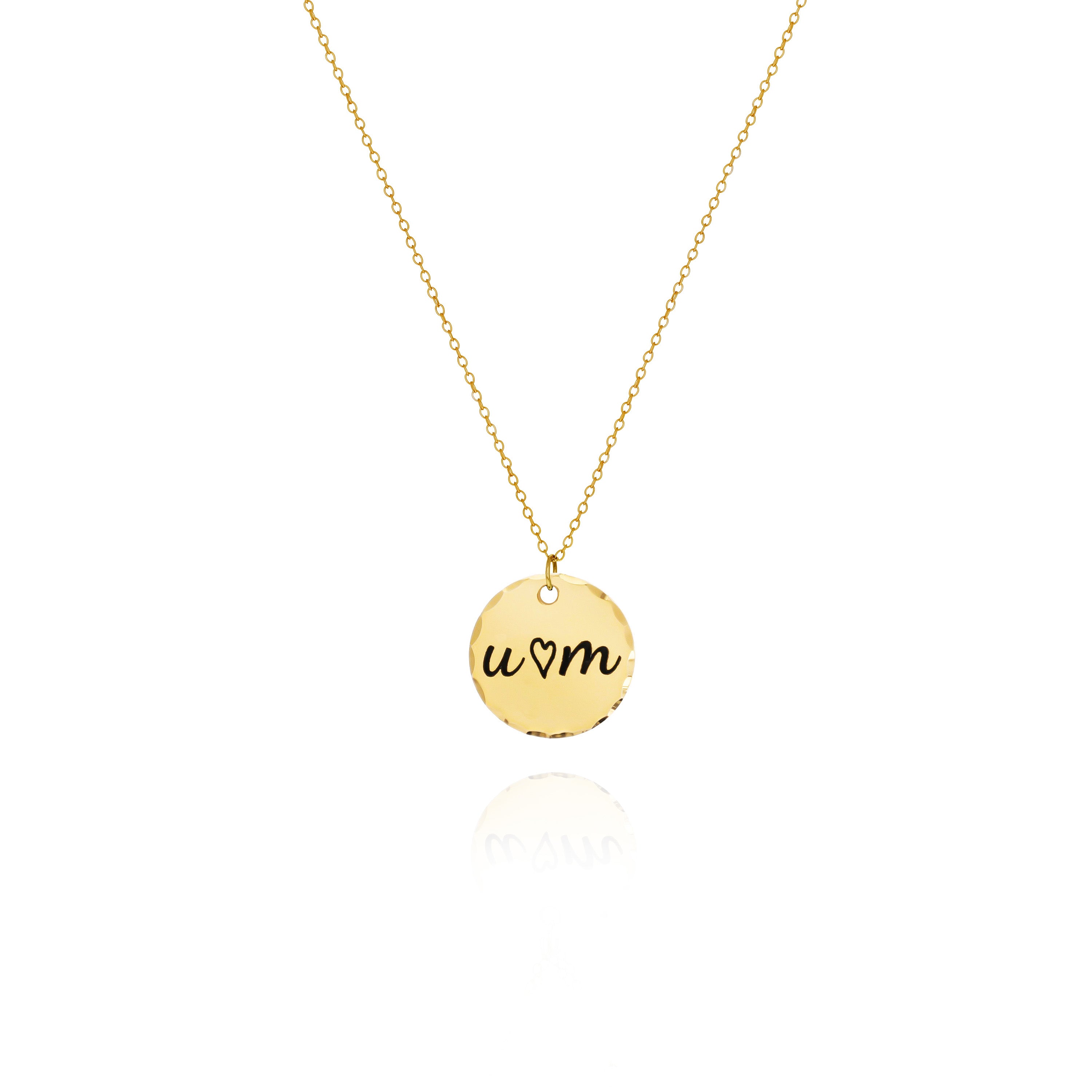Hammered Disc Necklace – Personalized Sterling Silver Pendant