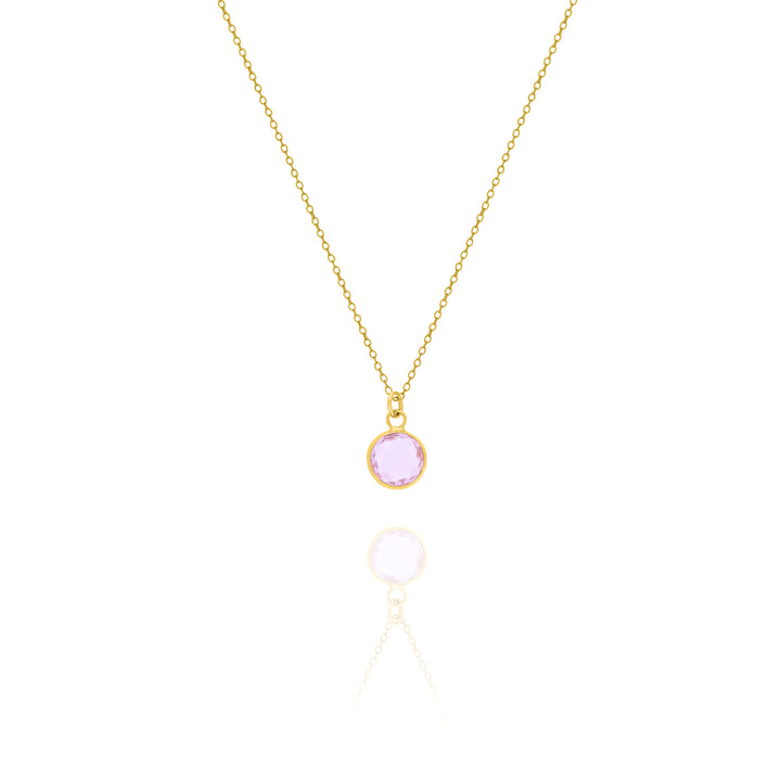 Personalized Round Birthstone Necklace