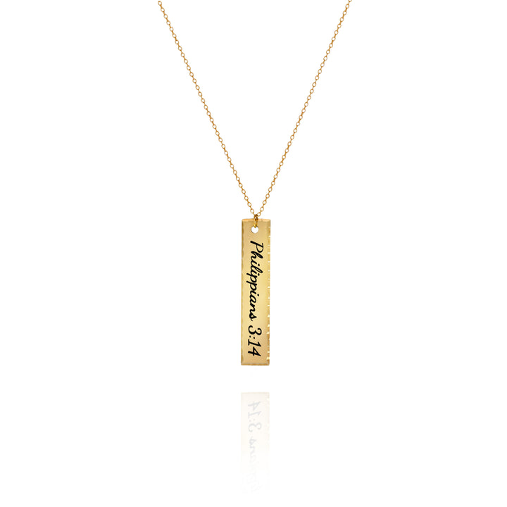 Vertical Hammered Bar Necklace – Personalized Sterling Silver Jewelry