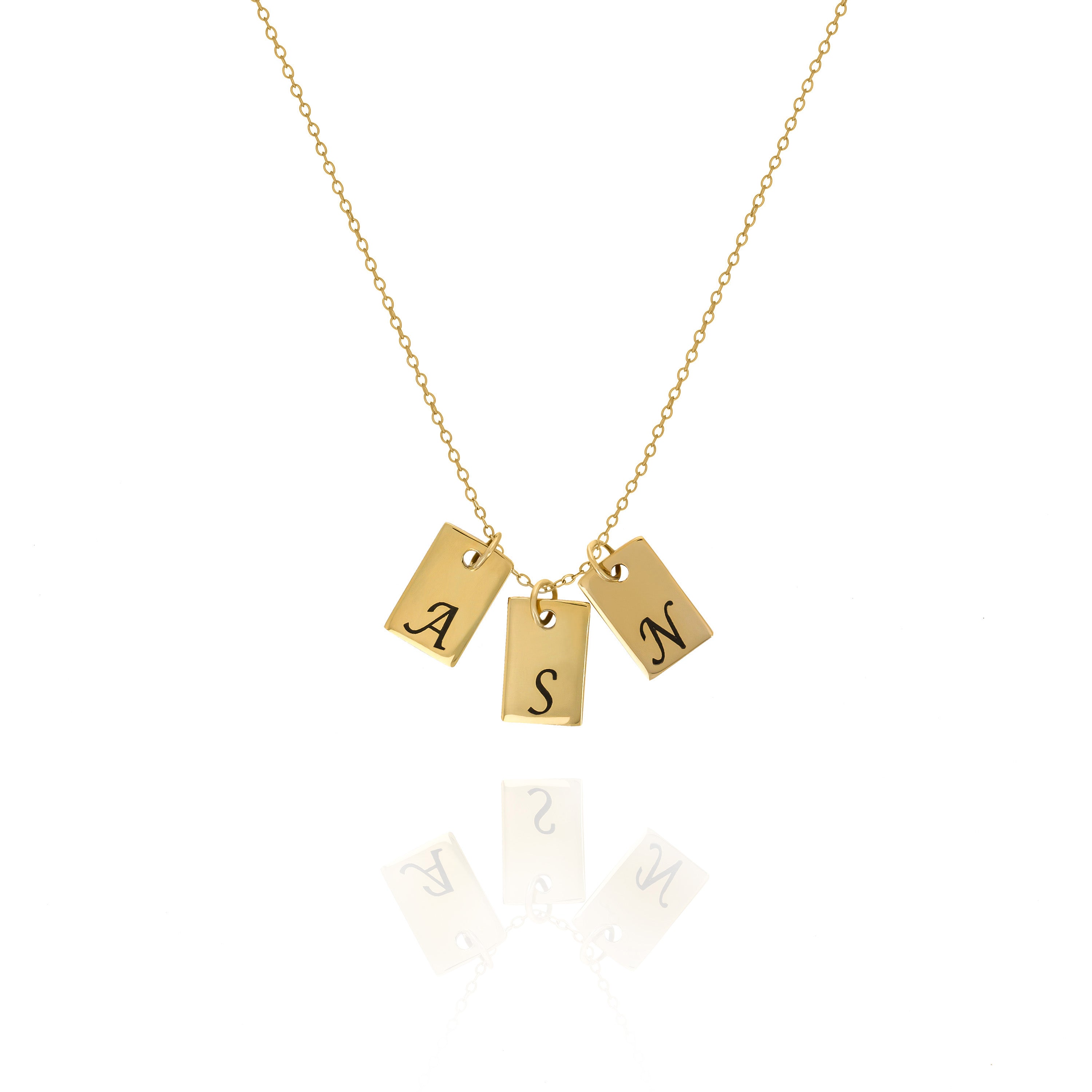 Custom Dainty Initial Tag Necklace
