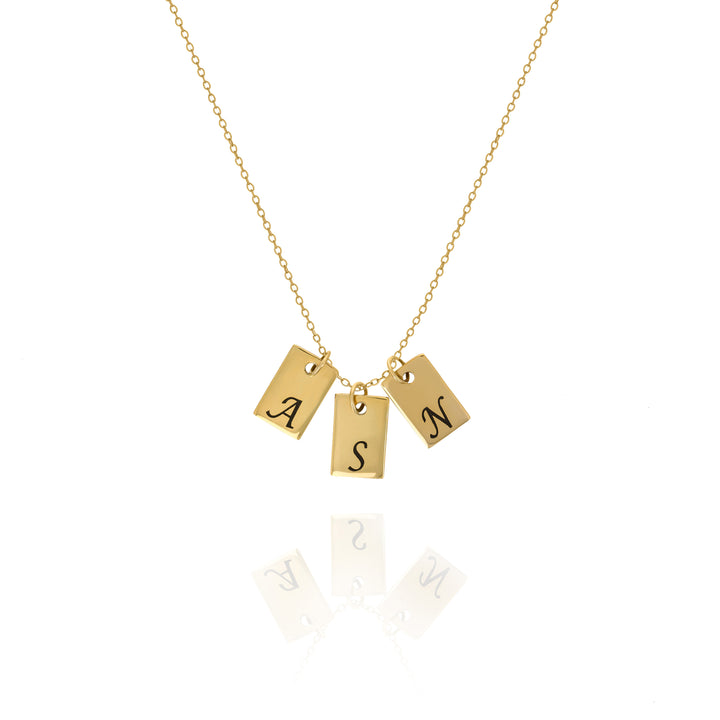 Custom Dainty Initial Tag Necklace