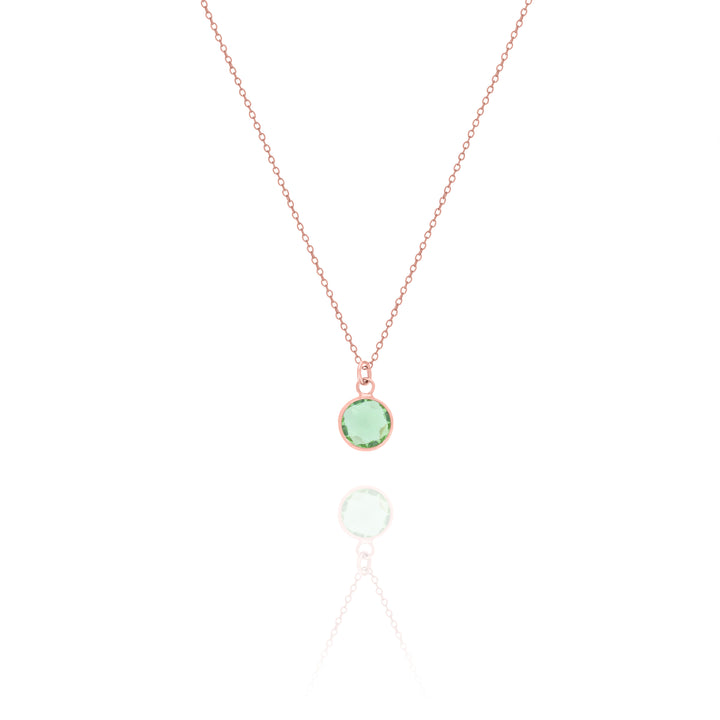 Personalized Round Birthstone Necklace