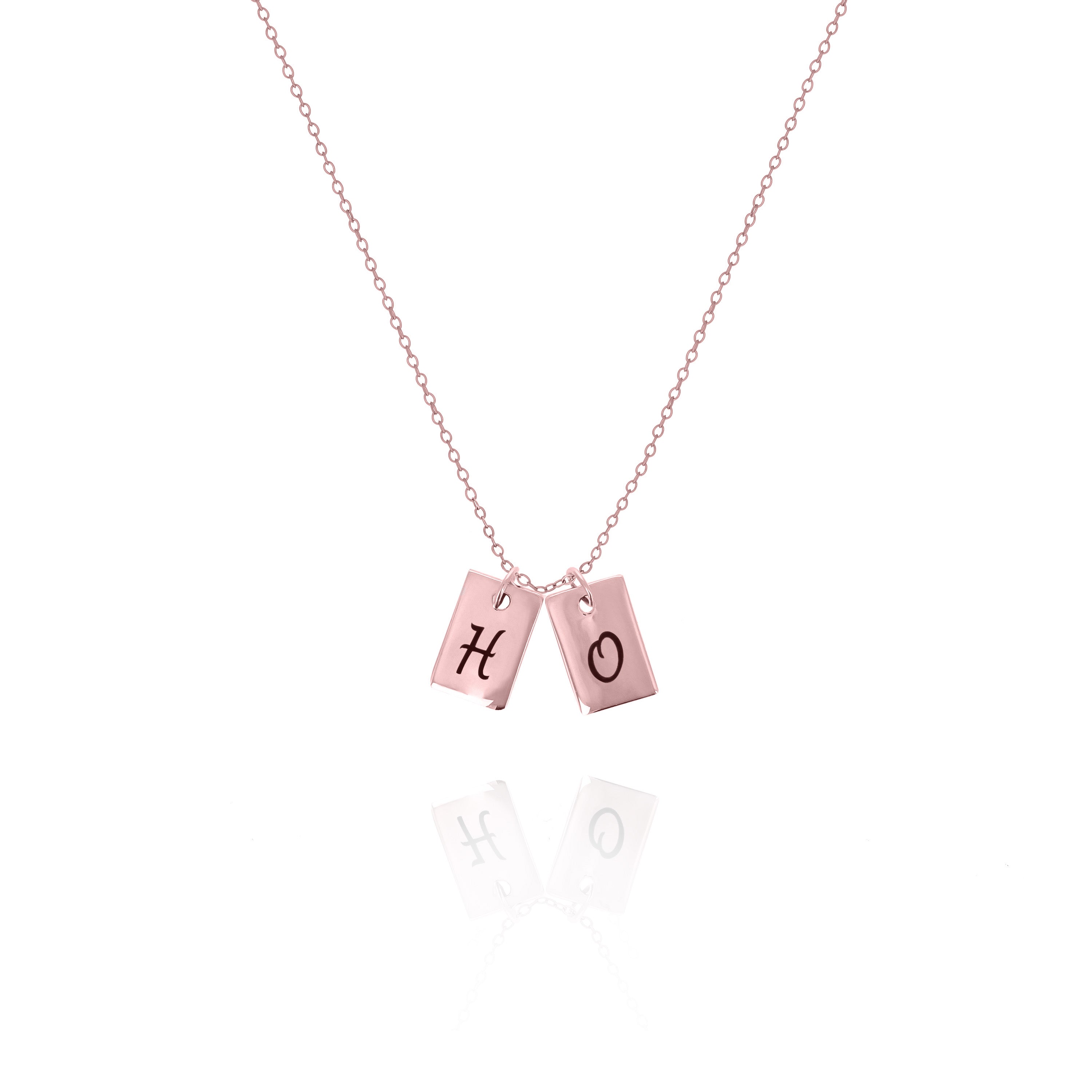 Custom Dainty Initial Tag Necklace