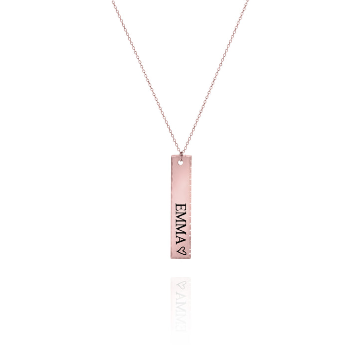 Vertical Hammered Bar Necklace – Personalized Sterling Silver Jewelry