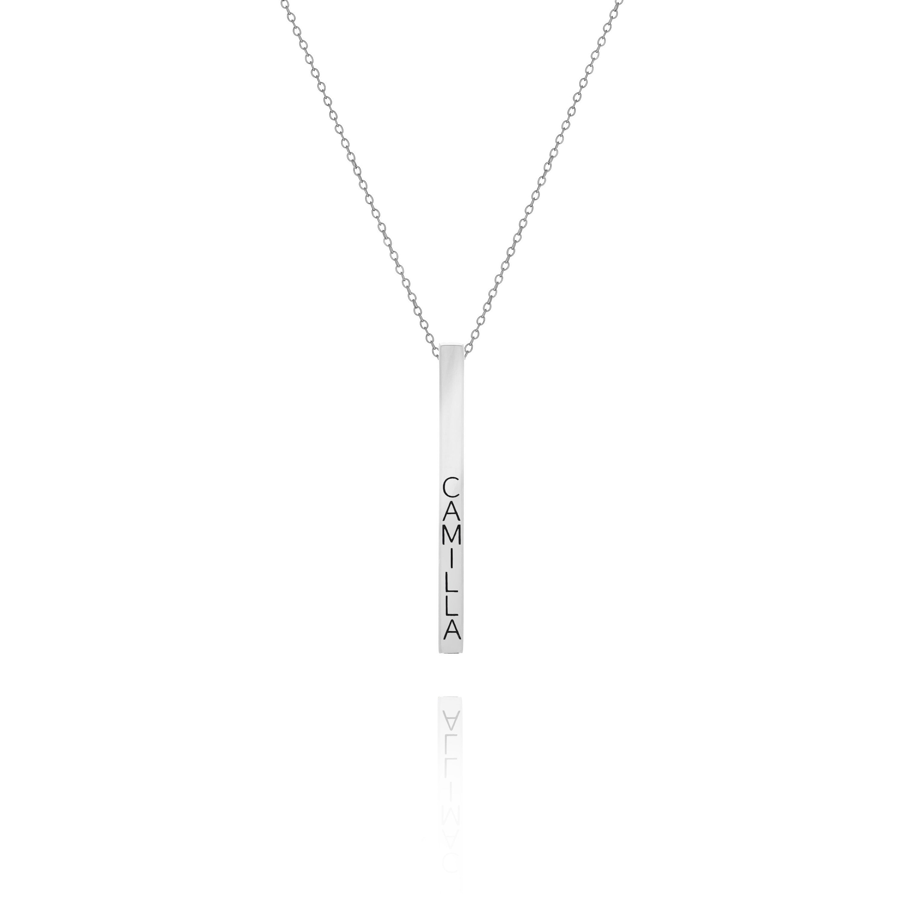 Personalized Vertical Bar Necklace – Custom Name Necklace