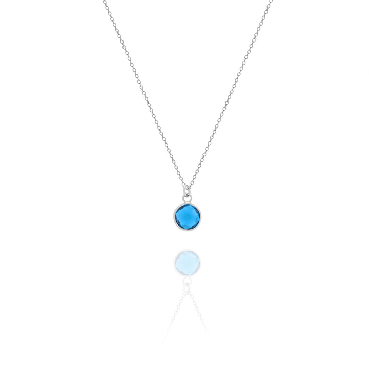 Personalized Round Birthstone Necklace