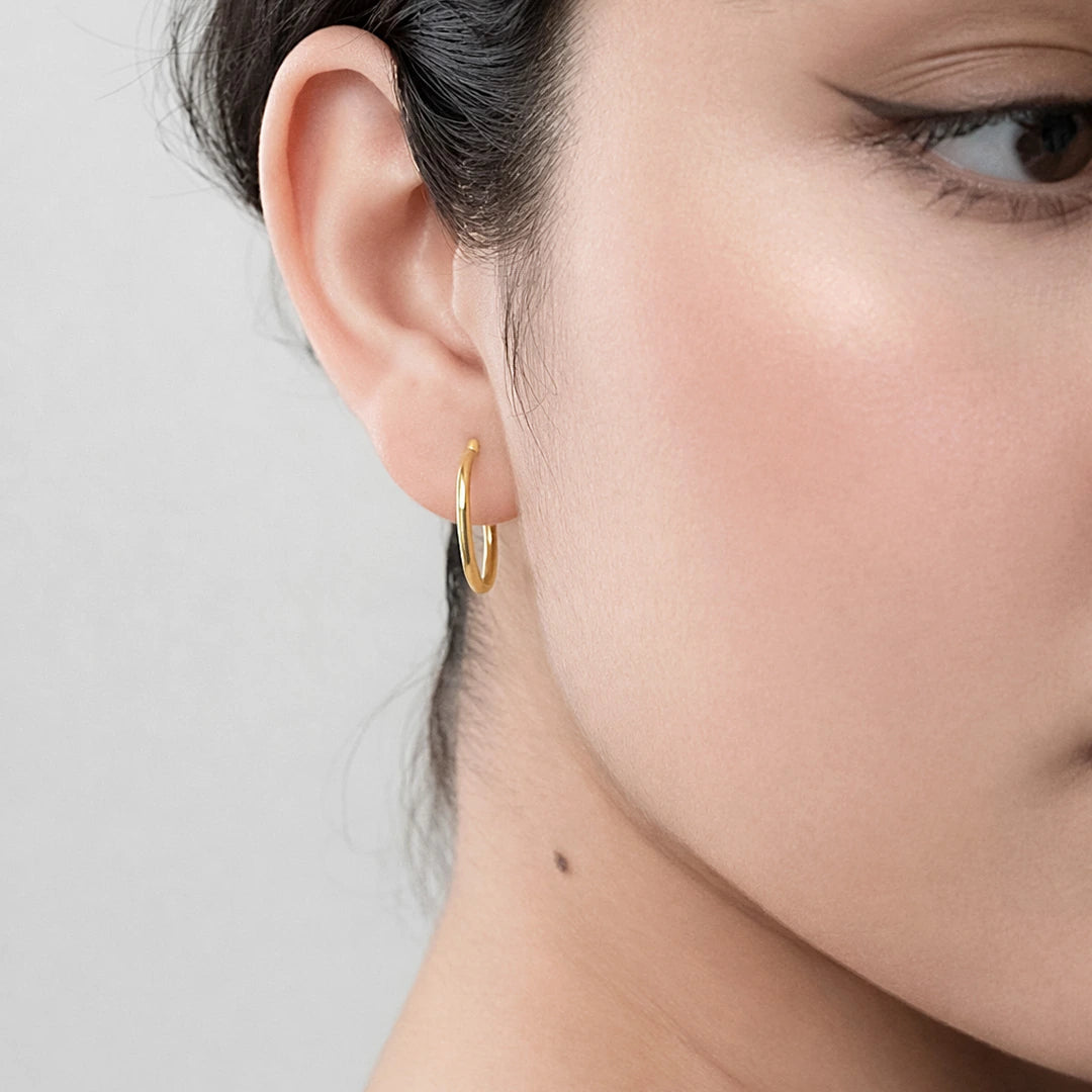 Sterling Silver Hammered Hoop Earrings