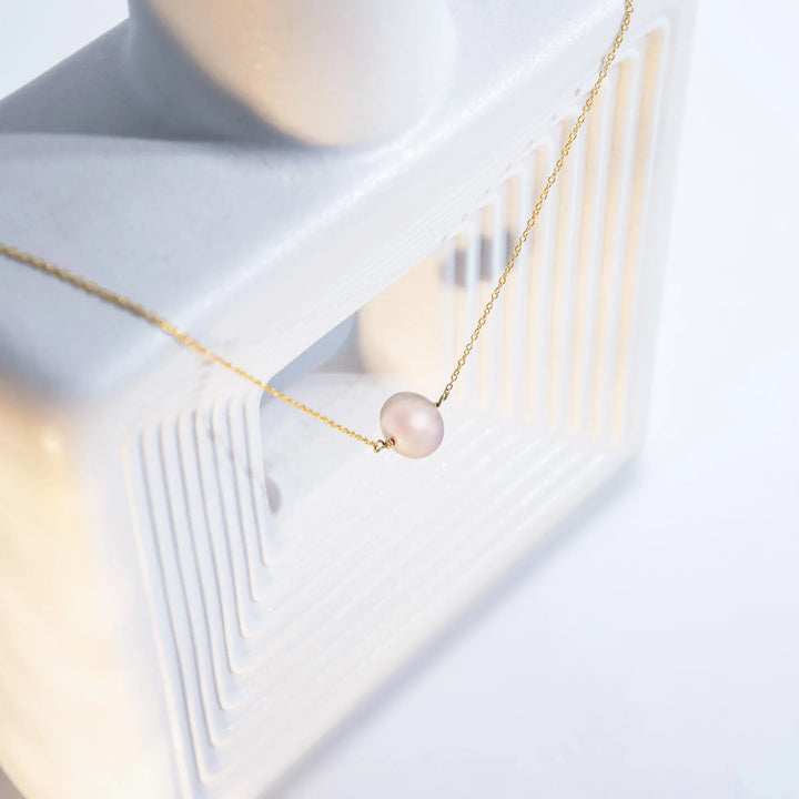 Lavender Freshwater Pearl Necklace in Sterling Silver