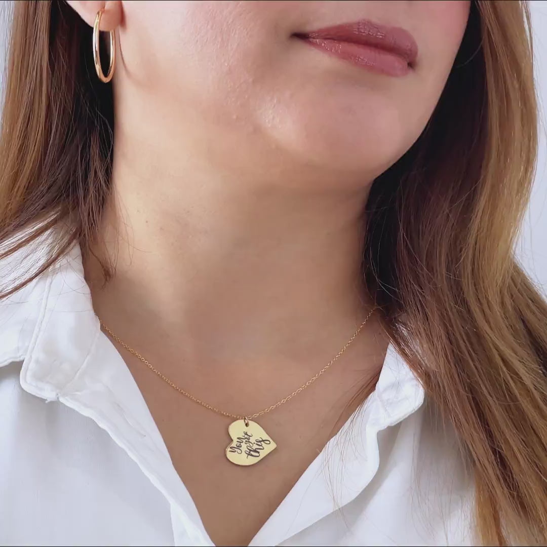 Custom Handwriting Heart Necklace