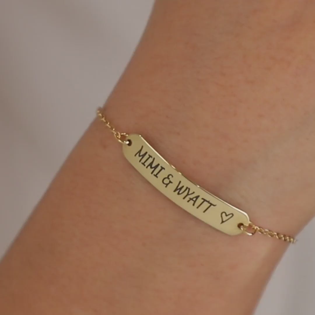 Personalized Bar Bracelet for Women