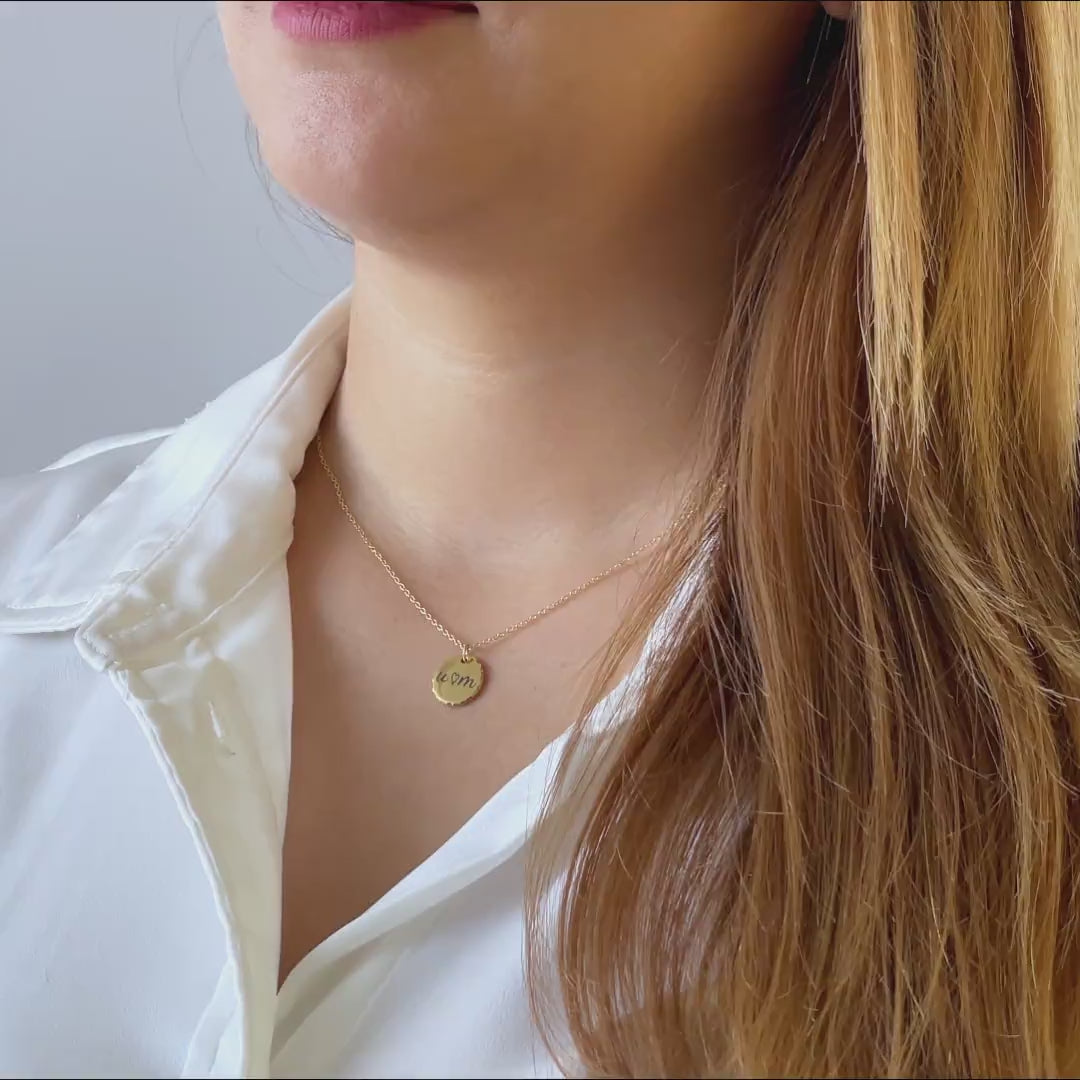 Disc Necklace – Hammered Edge Personalized