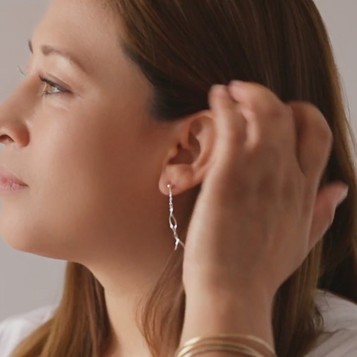 Sterling Silver Spiral Threader Drop Earrings