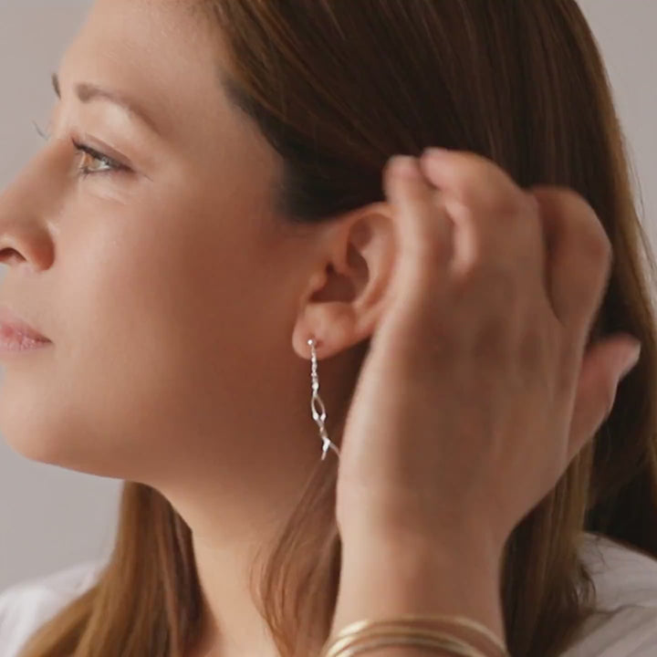Sterling Silver Spiral Threader Drop Earrings