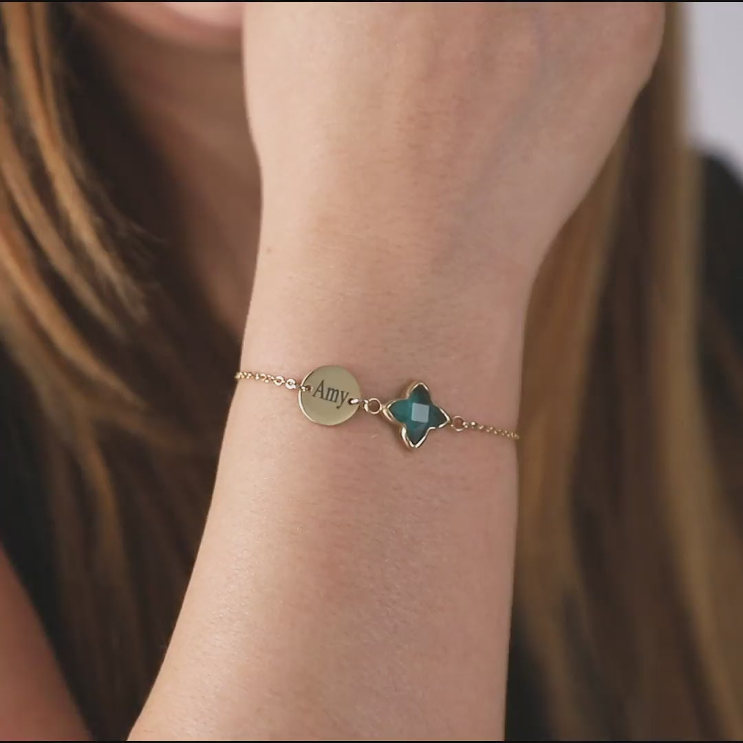 Personalized Family Birthstone Bracelet – Custom Initial Jewelry