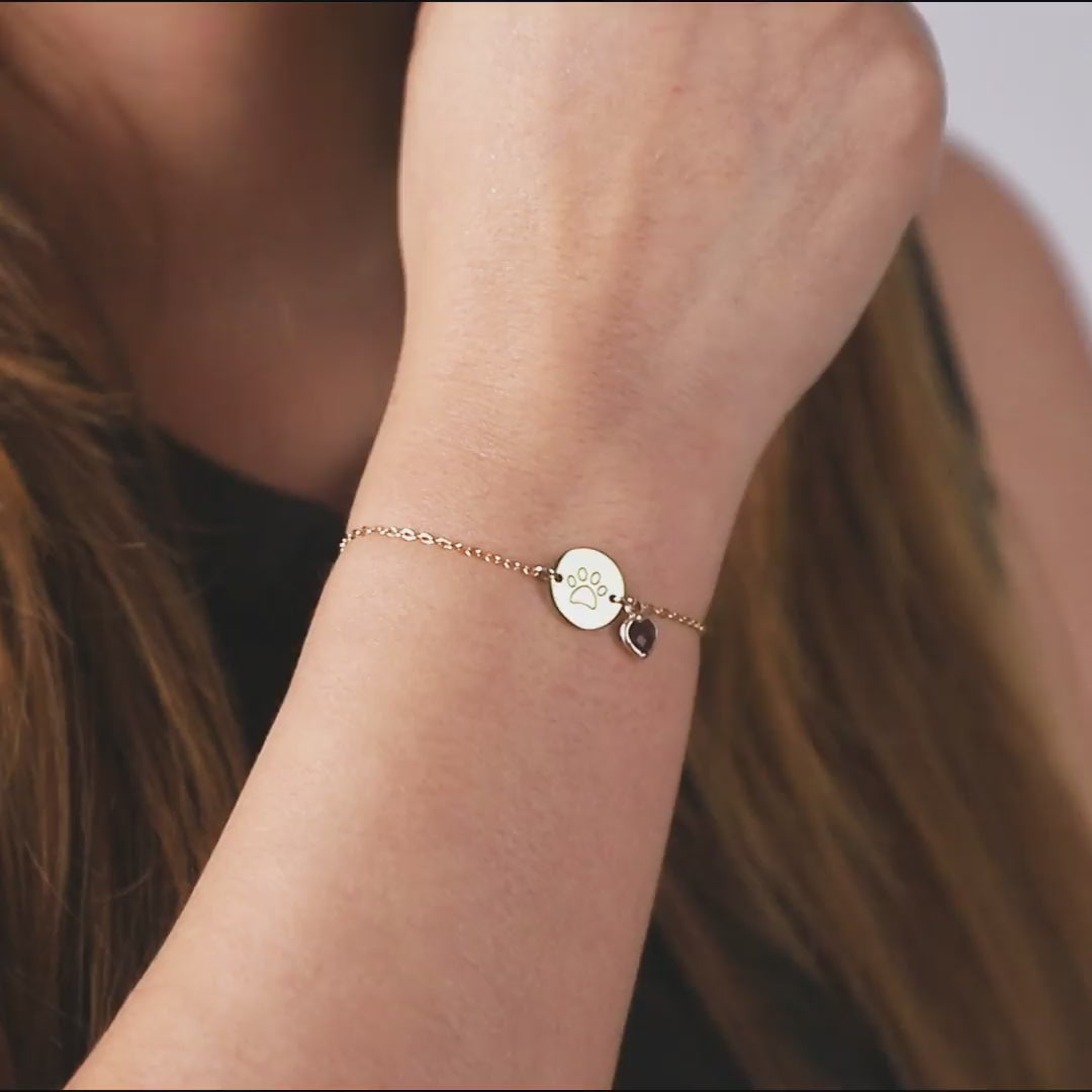 Birthstone Initial Disc Bracelet – Personalized Minimal Jewelry
