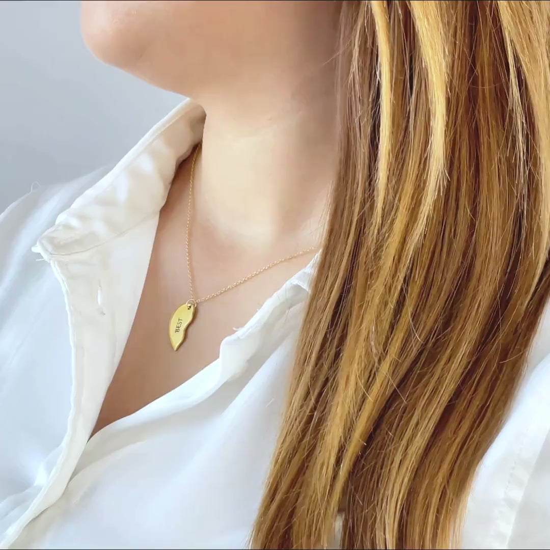 Split Heart Necklace Set – Personalized Couple or Best Friend Jewelry