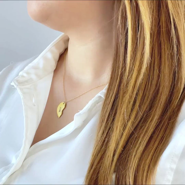 Split Heart Necklace Set – Personalized Couple or Best Friend Jewelry