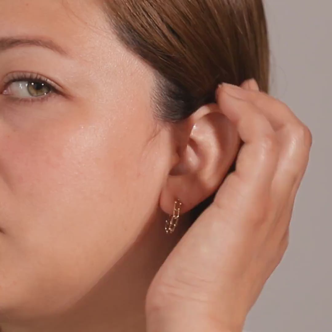 Chain Link Huggie Earrings