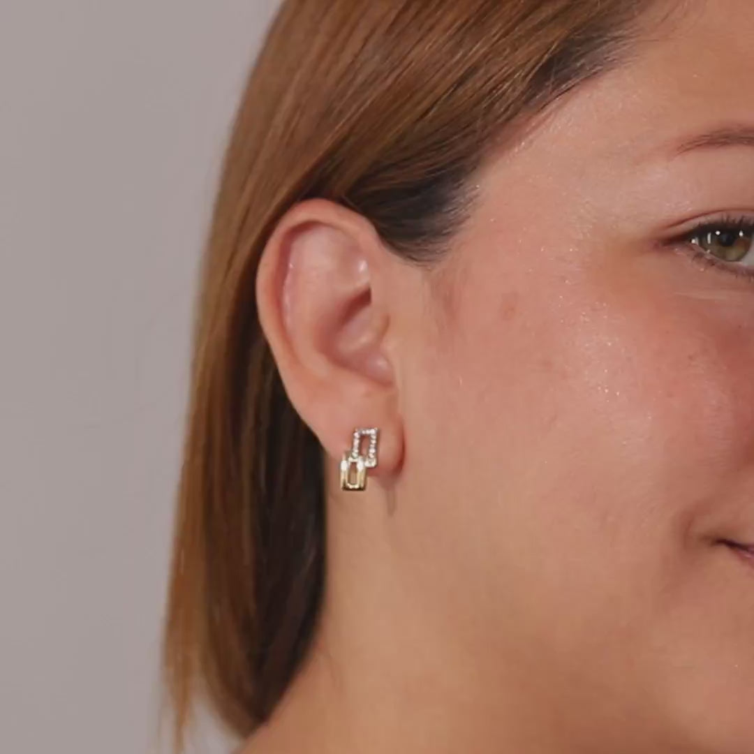 Minimalist sterling silver earrings with cubic zirconia