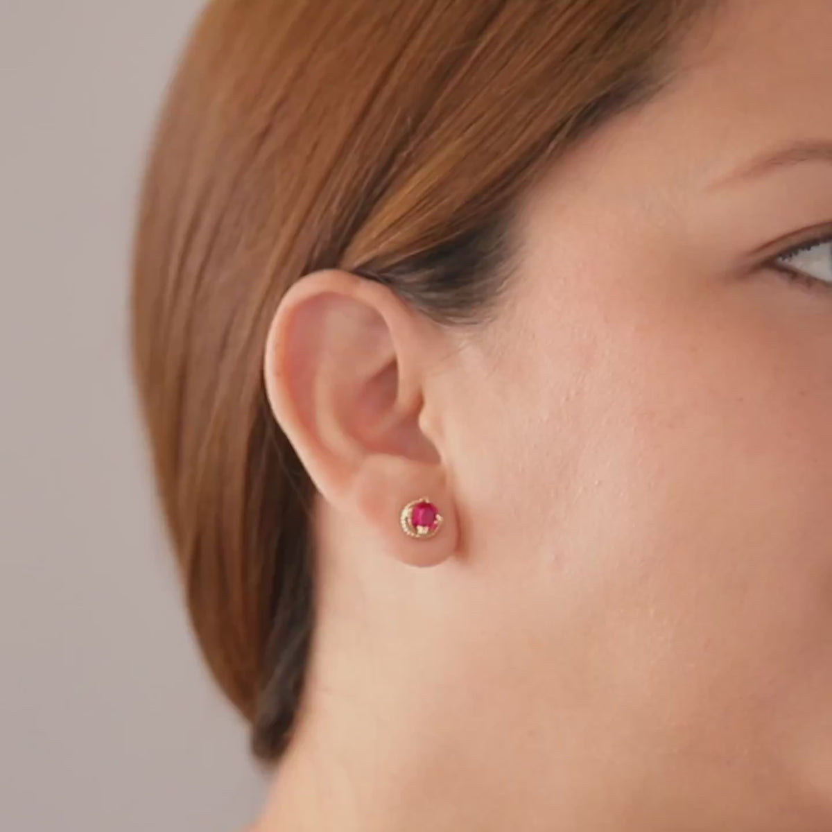 Sterling Silver Round Birthstone Stud Earrings