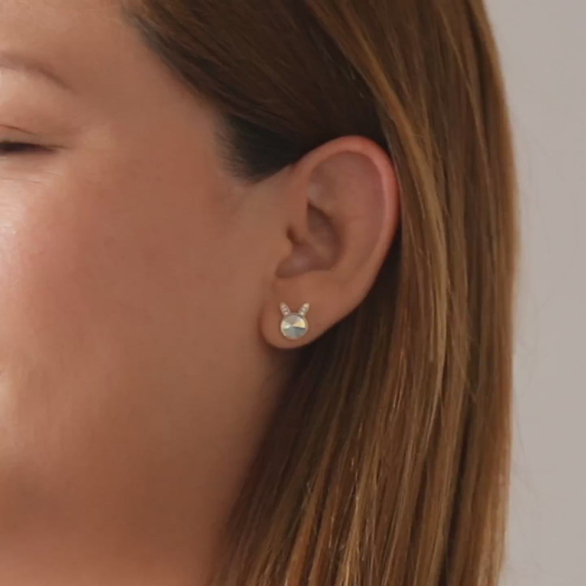 Bunny Opal Stud Earrings in Sterling Silver