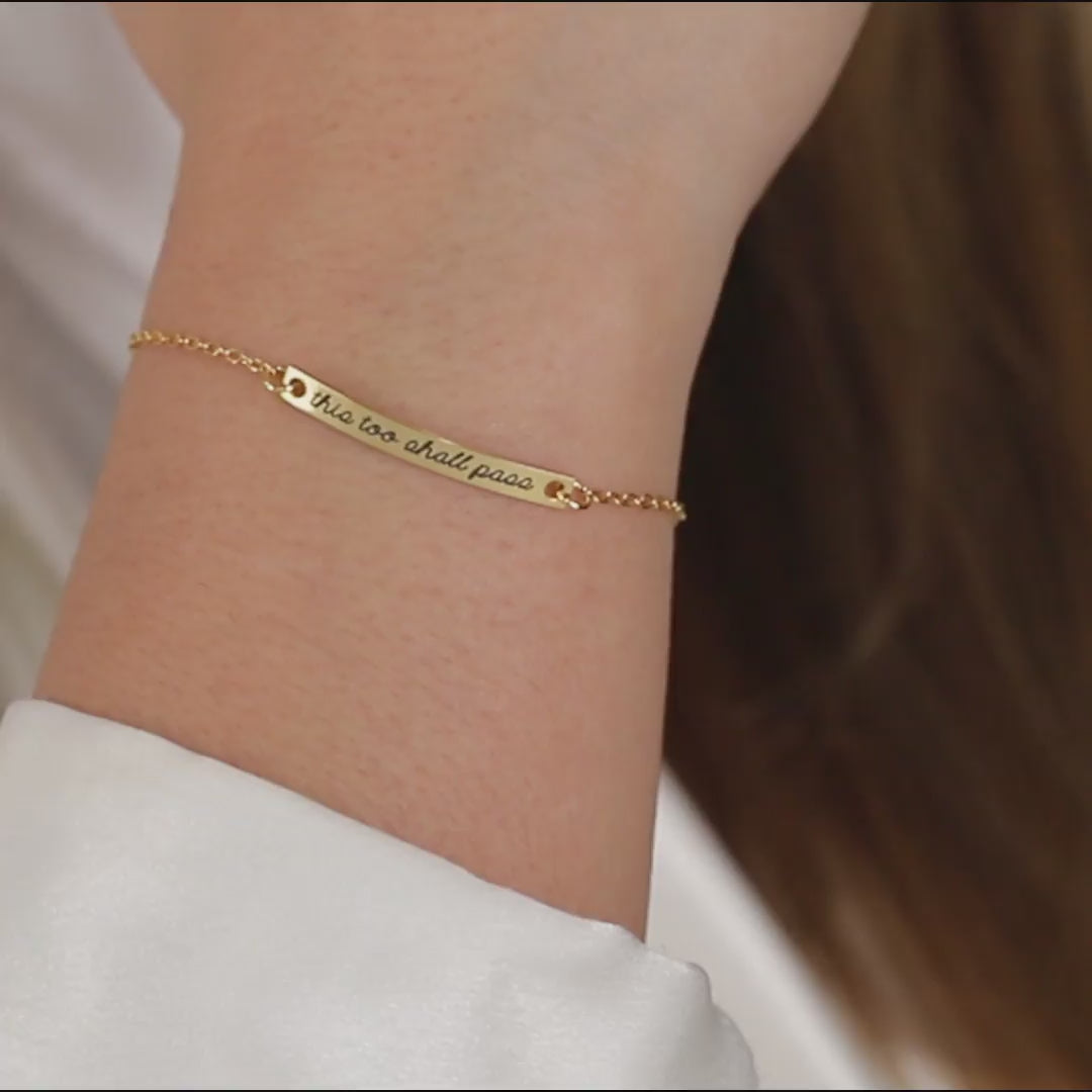 Personalized Bar Name Bracelet in Sterling Silver