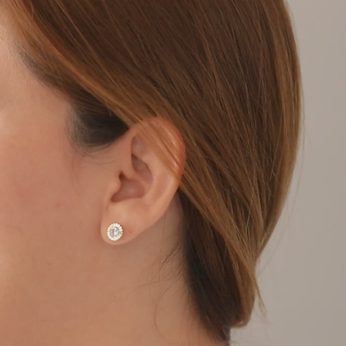 Dainty CZ Stud Earrings in Sterling Silver