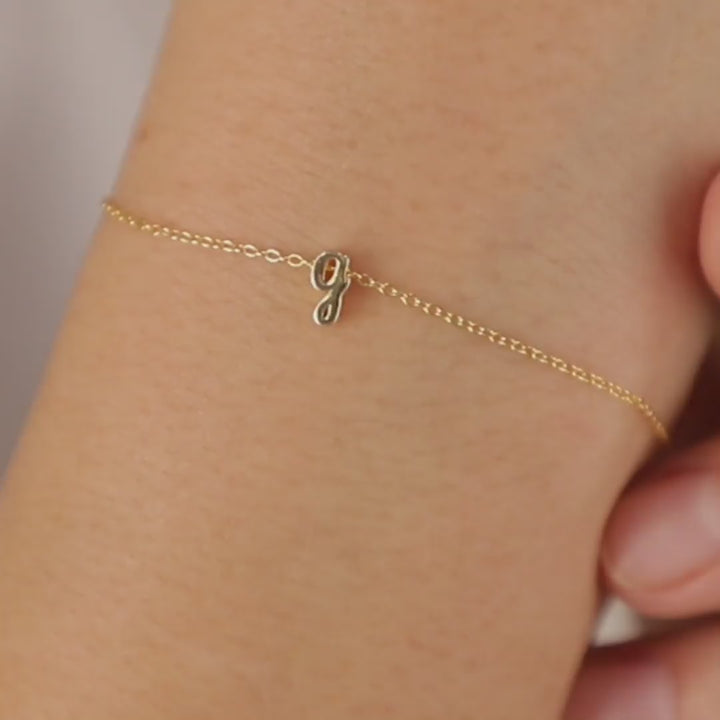 Cursive Initial Bracelet