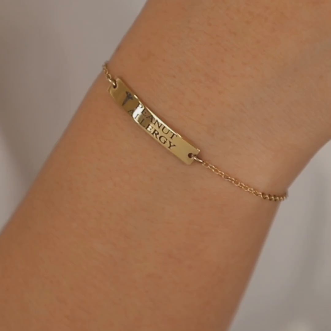 Personalized Medical Alert Bracelet in Sterling Silver