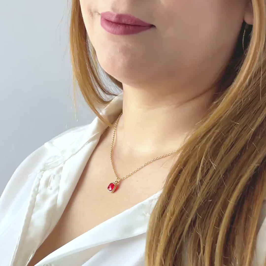 Birthstone Necklace – Dainty Minimalist Jewelry Gift for Her
