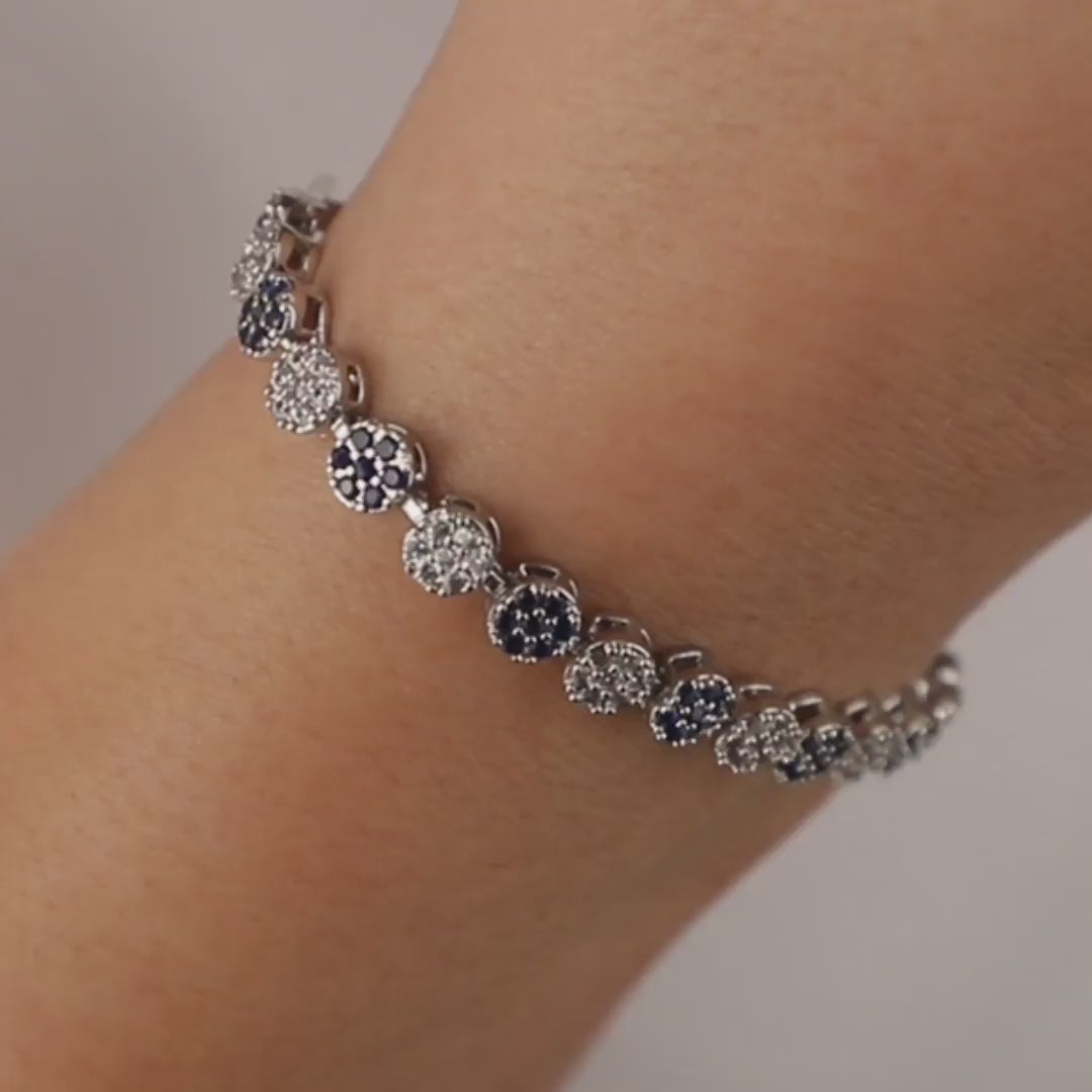 Dainty Pavé Silver Bracelet – Rhodium Plated Minimal Jewelry