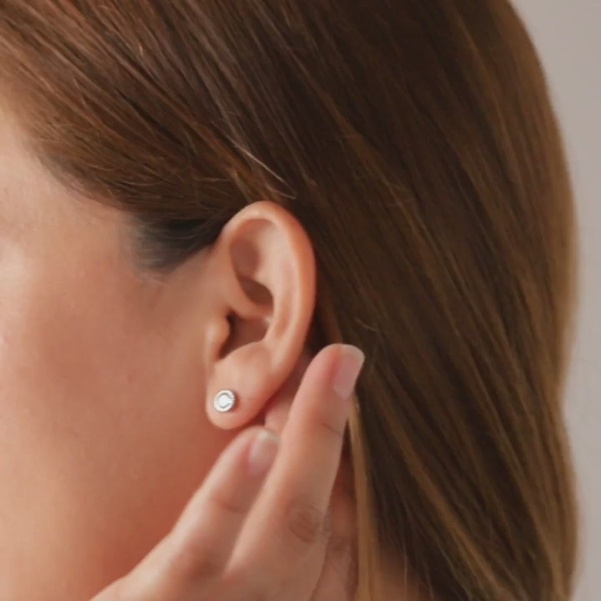 Halo CZ Stud Earrings in Sterling Silver