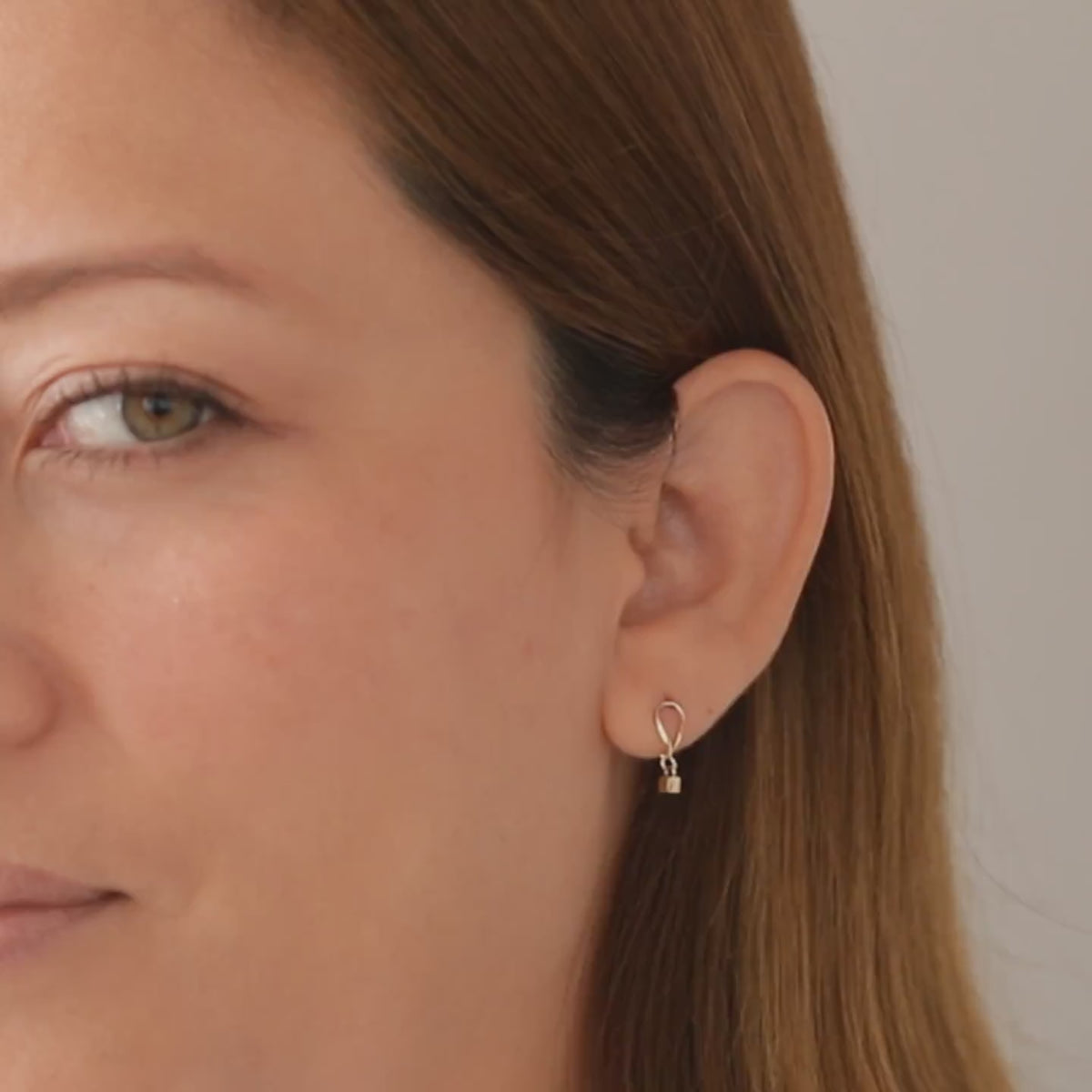 Minimalist Square Drop Stud Earrings in Sterling Silver