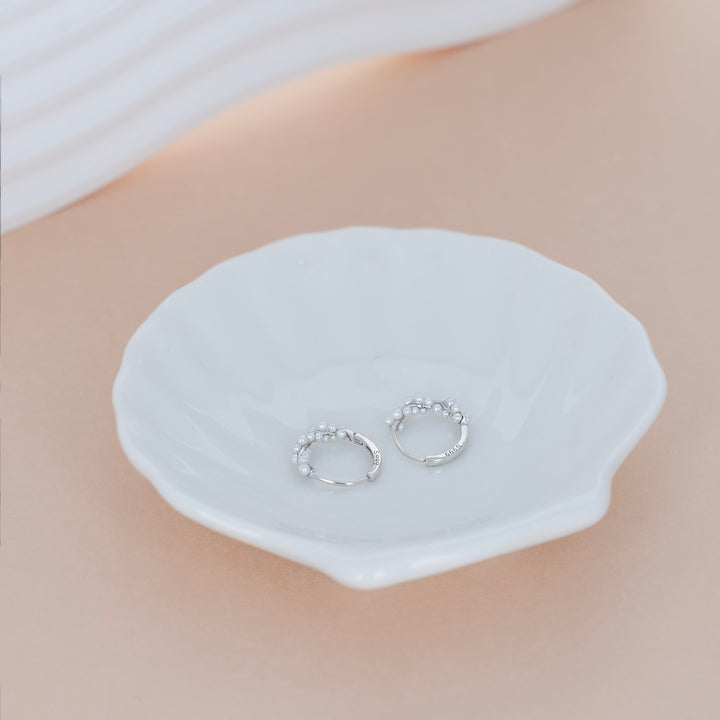 Classic Pearl Hoop Earrings – Polished & Timeless Gift for Her- S031