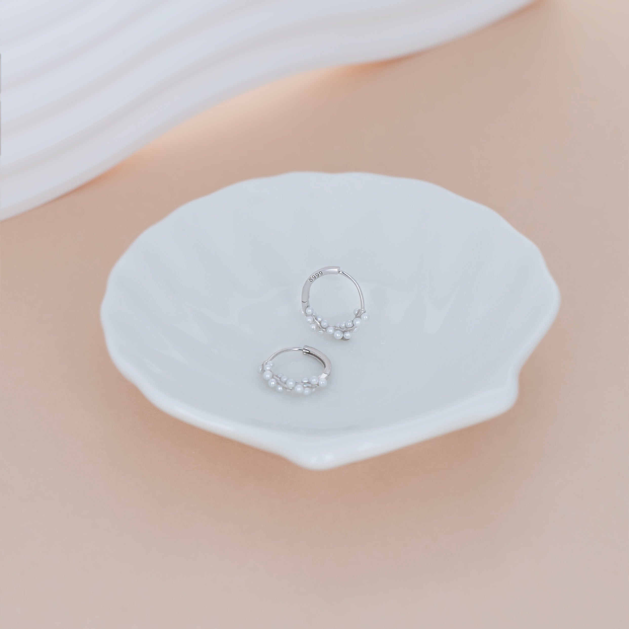 Classic Pearl Hoop Earrings – Polished & Timeless Gift for Her- S031
