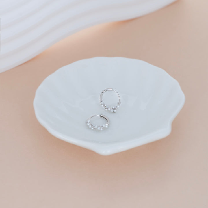 Classic Pearl Hoop Earrings – Polished & Timeless Gift for Her- S031