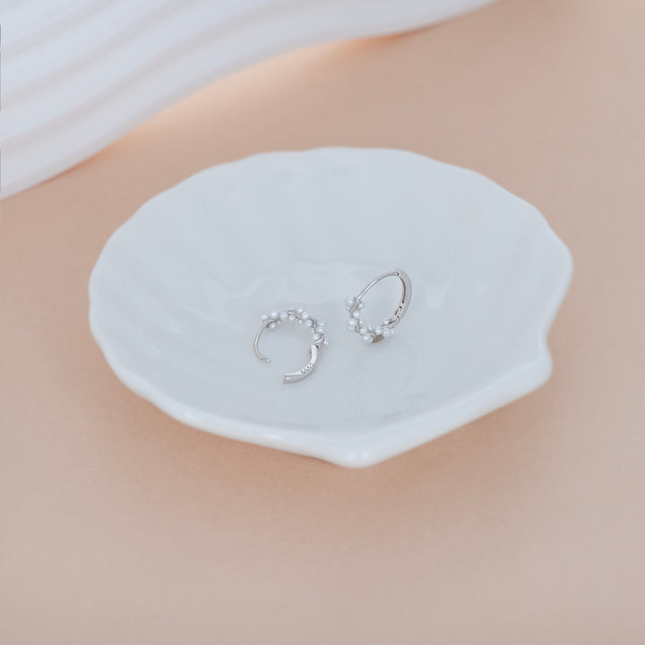 Classic Pearl Hoop Earrings – Polished & Timeless Gift for Her- S031