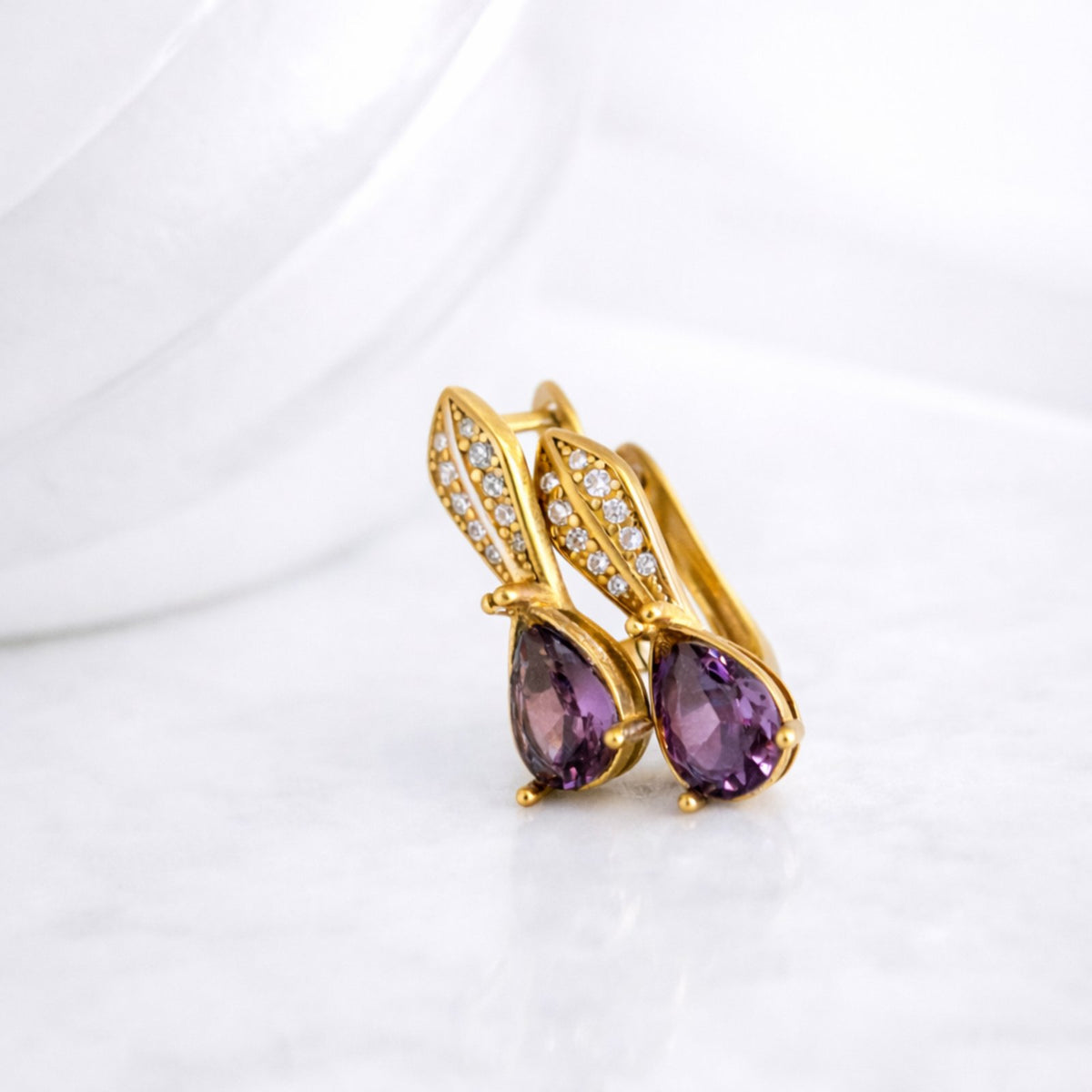 Sterling Silver Teardrop Birthstone Drop Earrings