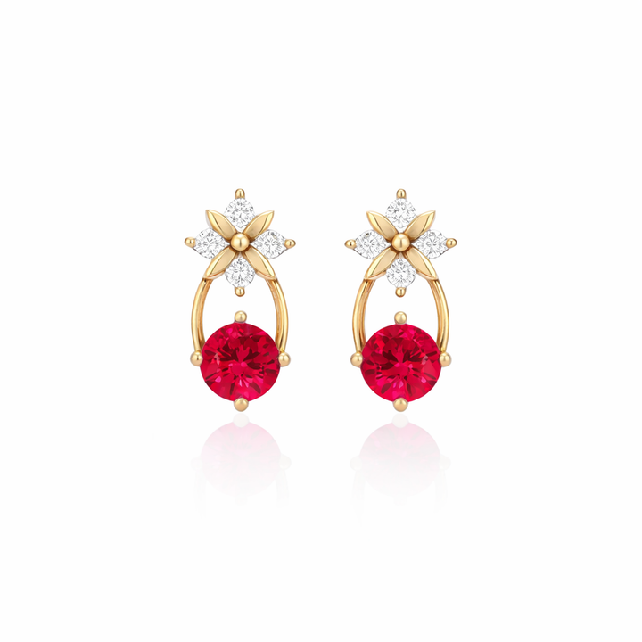 Sterling Silver Starburst Birthstone Dangle Earrings