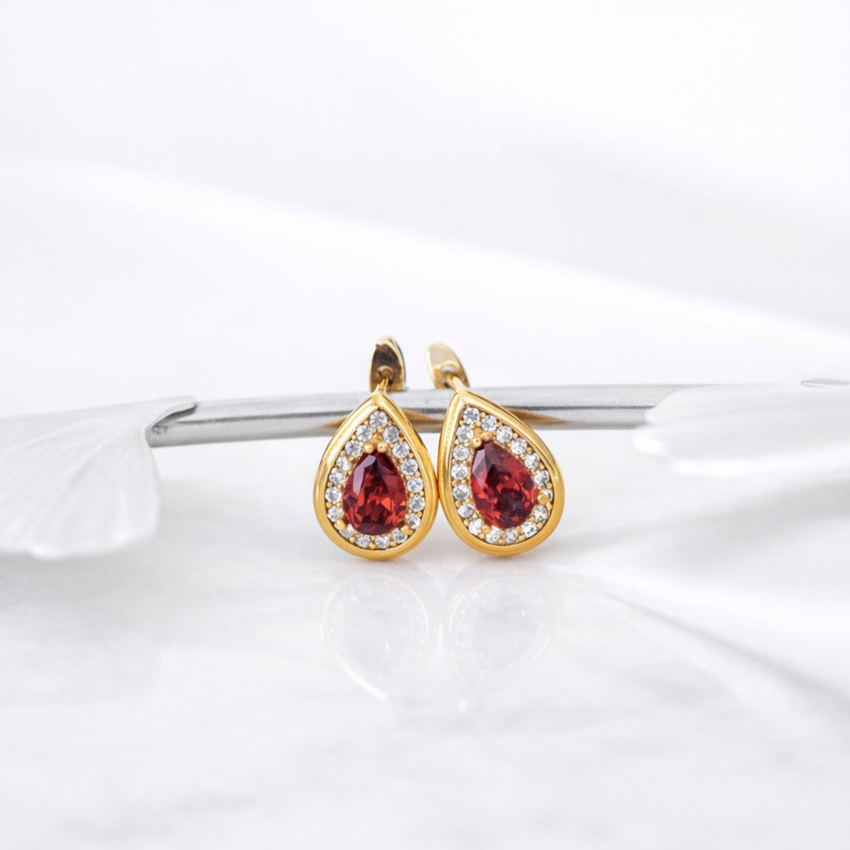 Sterling Silver Teardrop Birthstone Stud Earrings