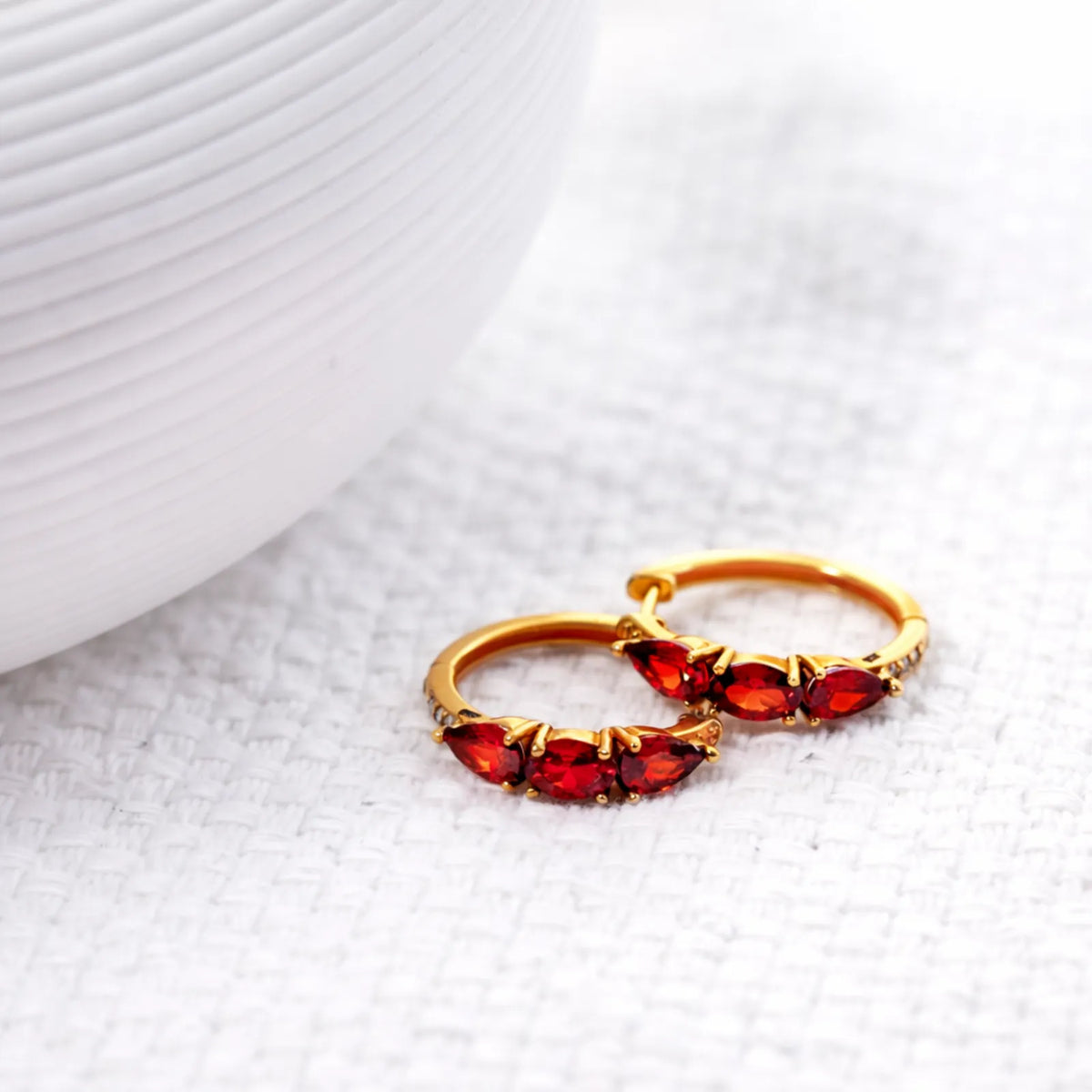Sterling Silver Color CZ Huggie Hoop Earrings