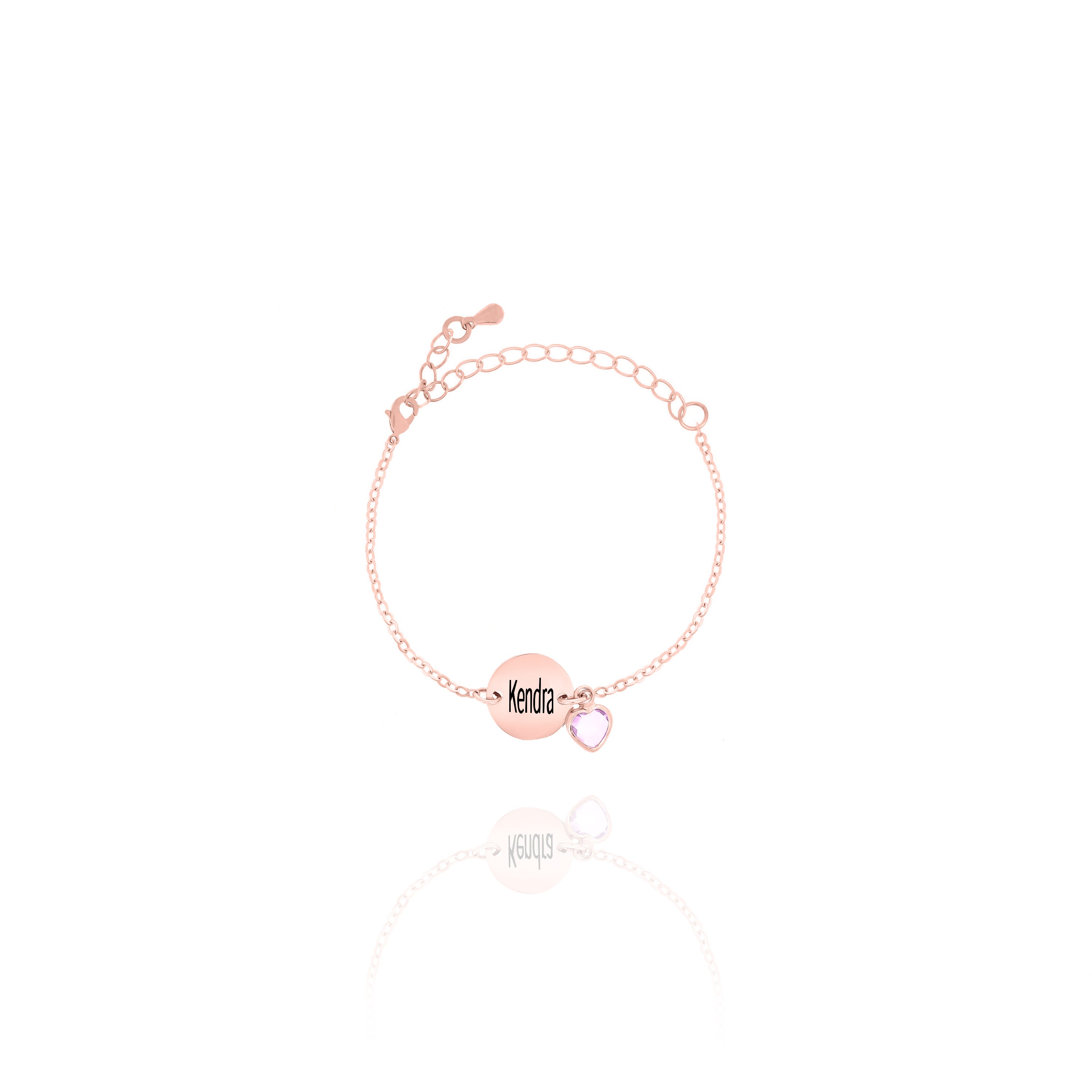 Birthstone & Initial Disc Charm Bracelet