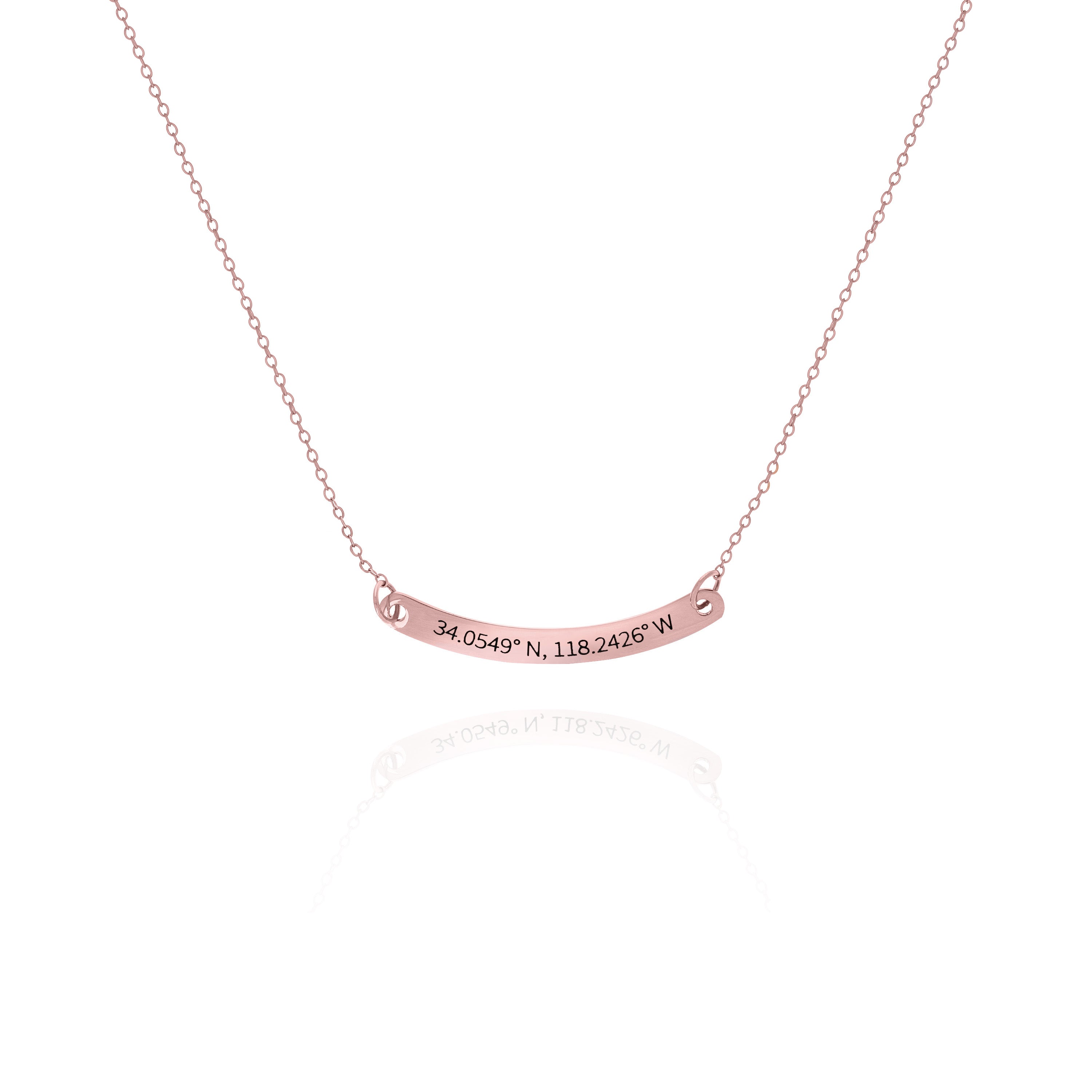 Custom Name Curved Bar Necklace