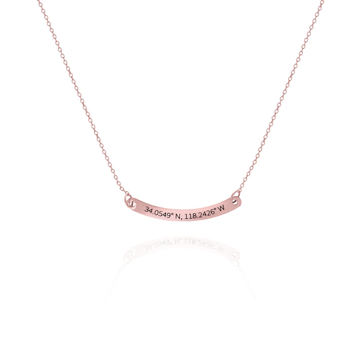 Custom Name Curved Bar Necklace