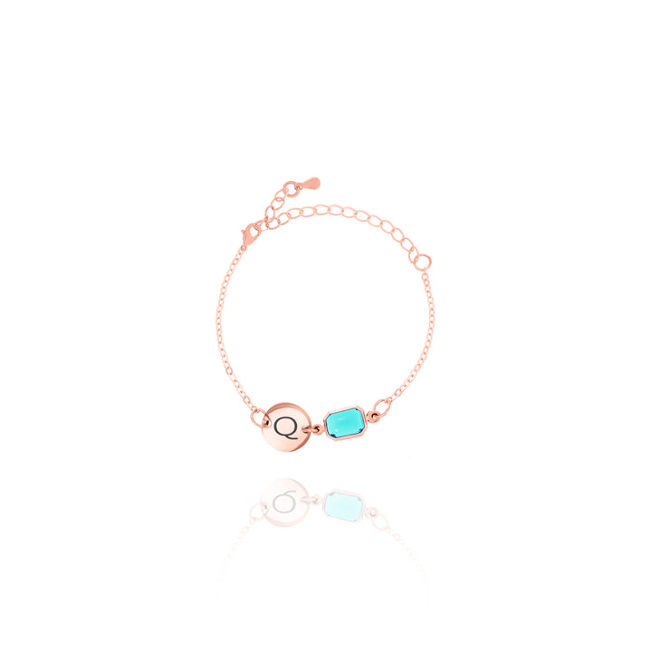 Custom Birthstone & Initial Bracelet
