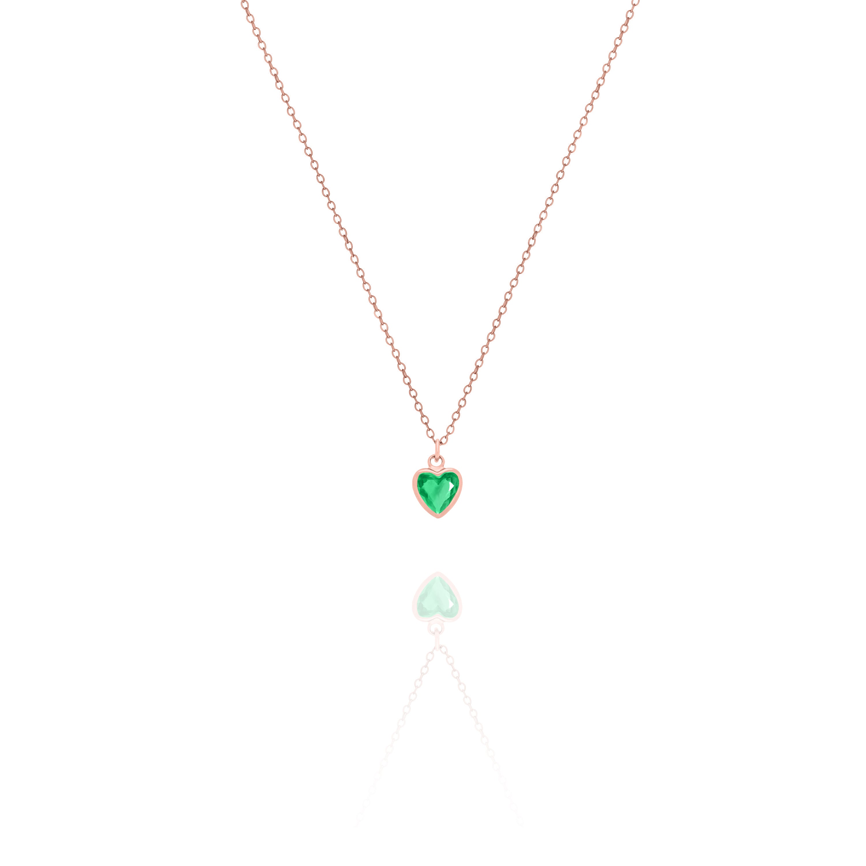 Personalized Heart Birthstone Necklace