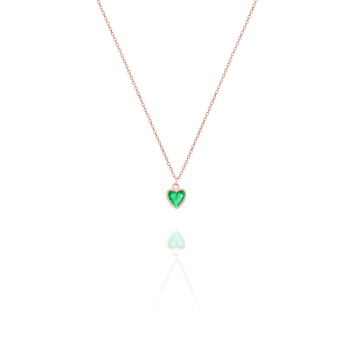 Personalized Heart Birthstone Necklace