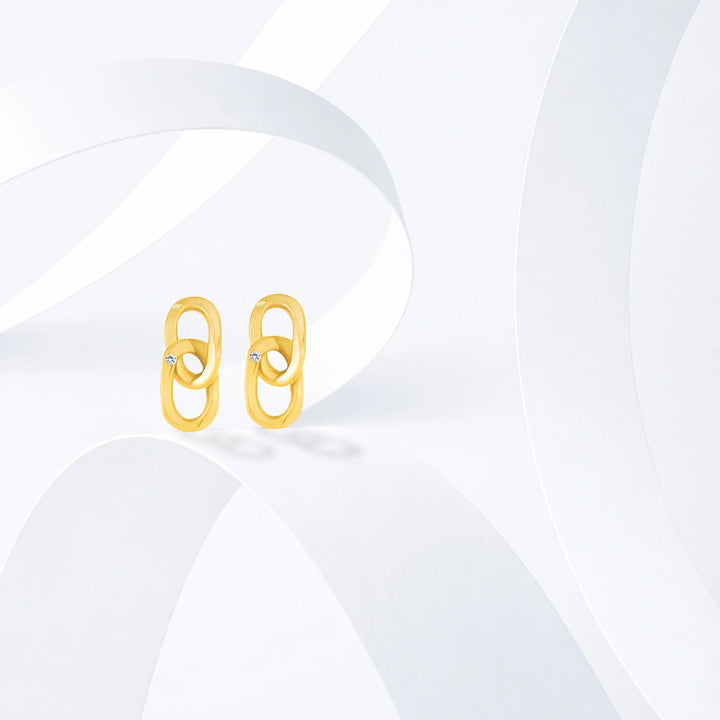 Sterling Silver Diamond Dangle Stud Earrings