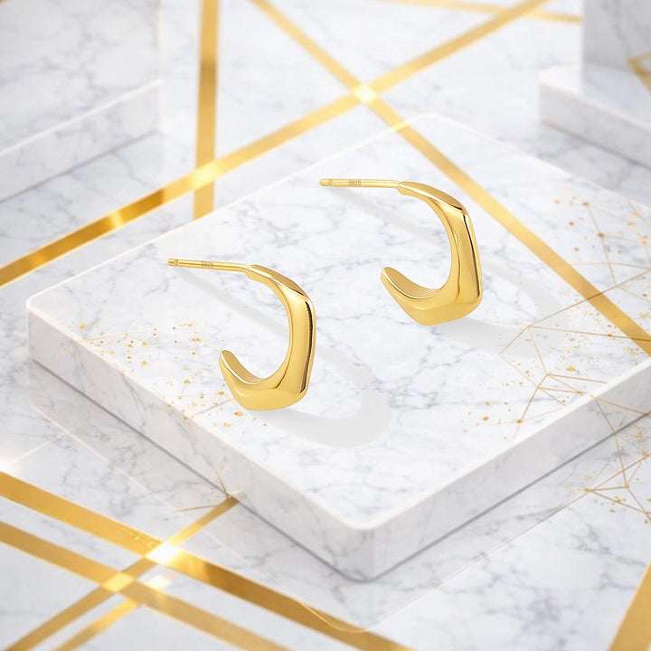 Sterling Silver Minimalist Hook Earrings