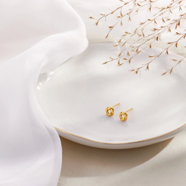 Sterling Silver Love Knot Stud Earrings